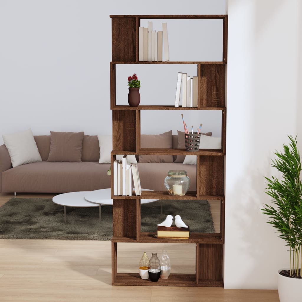 Bibliothèque/Cloison Chêne marron 80x24x192cm Bois d'ingénierie - XIOS