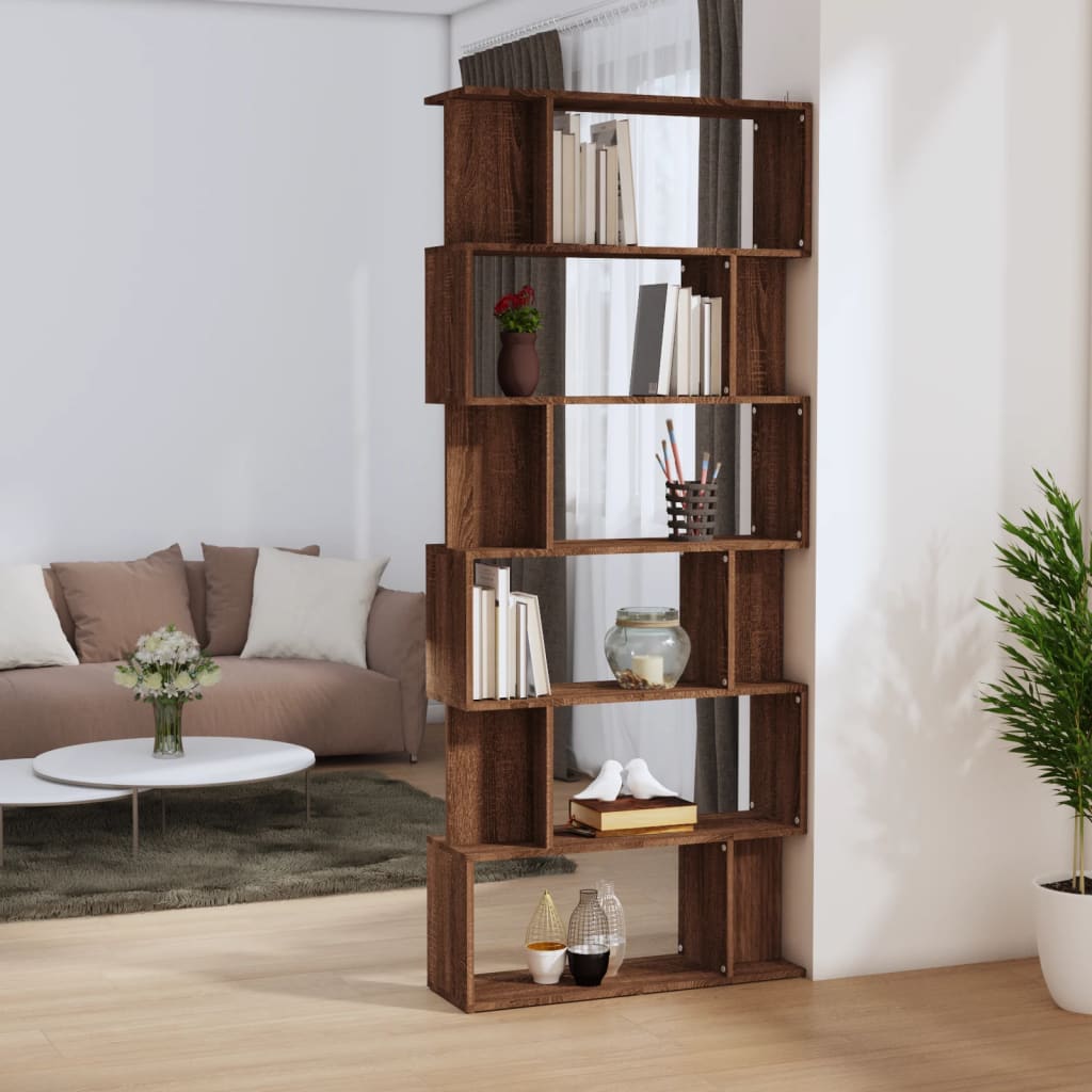 Bibliothèque/Cloison Chêne marron 80x24x192cm Bois d'ingénierie - XIOS