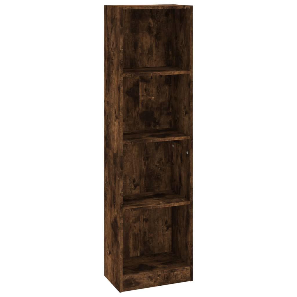 Bibliothèque 4 niveaux Chêne fumé 40x24x143cm Bois d'ingénierie - XIOS