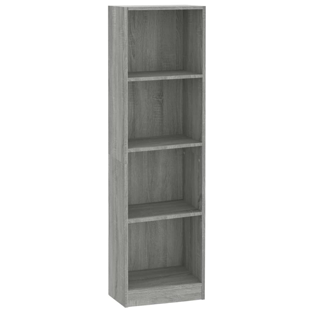 Bibliothèque 4 niveaux Sonoma gris 40x24x143 cm - XIOS