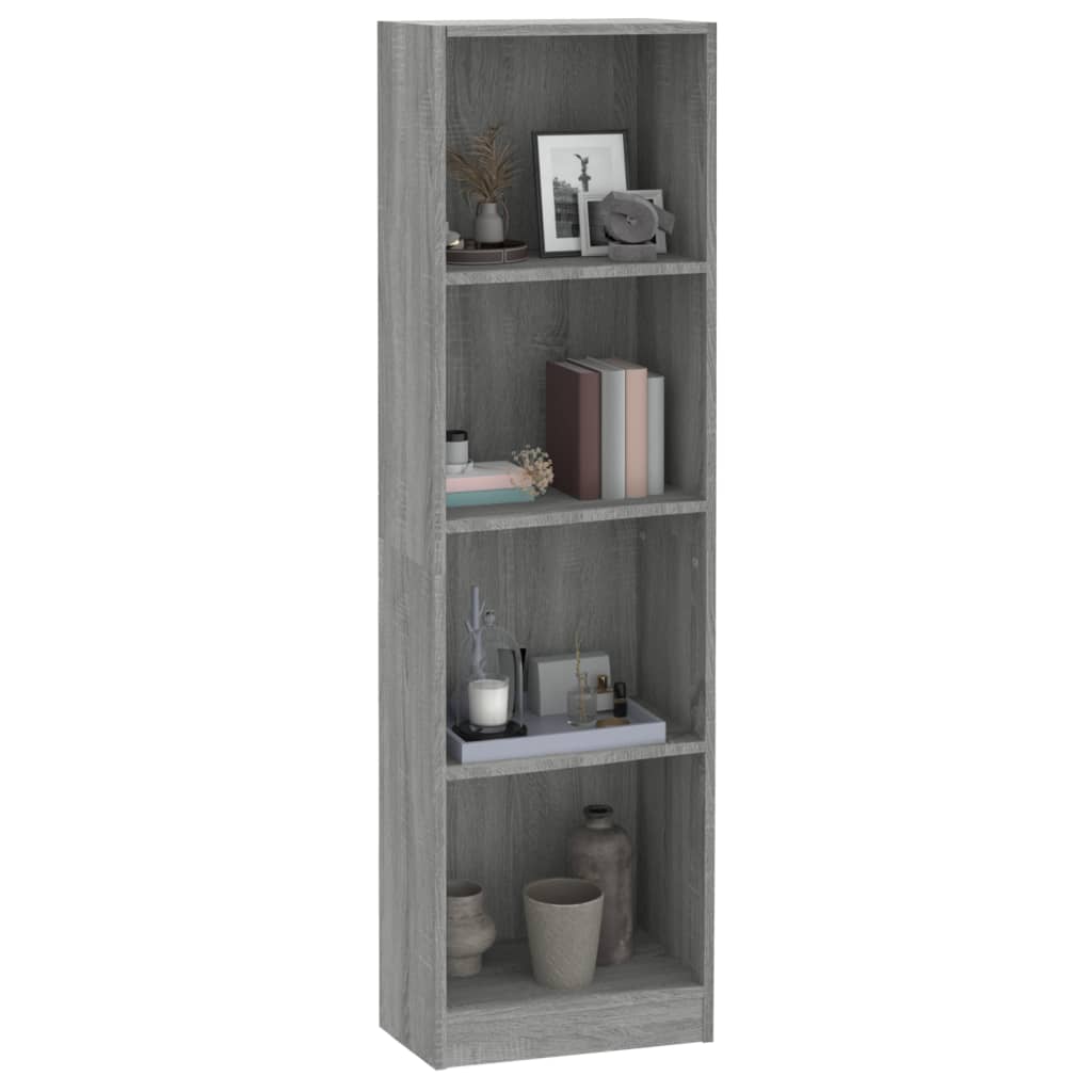 Bibliothèque 4 niveaux Sonoma gris 40x24x143 cm - XIOS