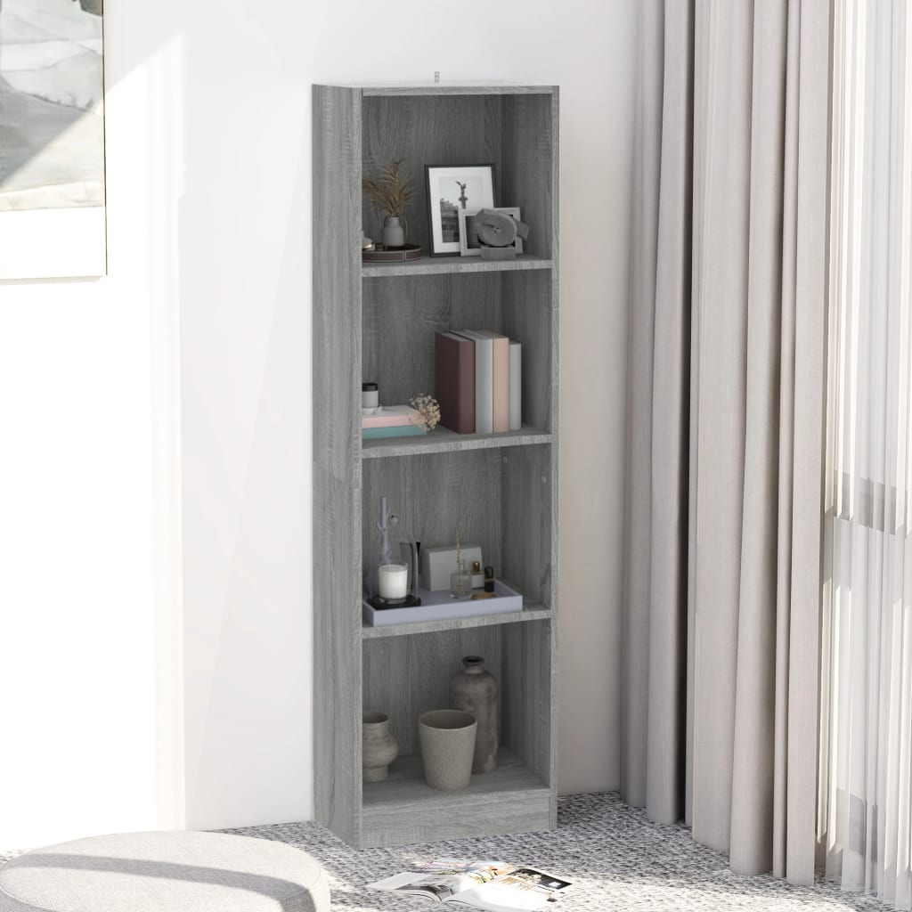 Bibliothèque 4 niveaux Sonoma gris 40x24x143 cm - XIOS