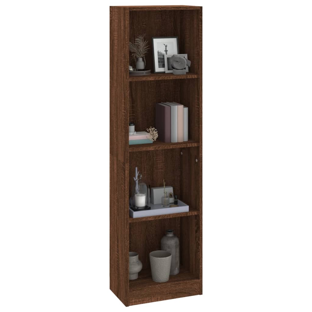 Bibliothèque 4 niveaux Chêne marron 40x24x143cm Bois ingénierie - XIOS