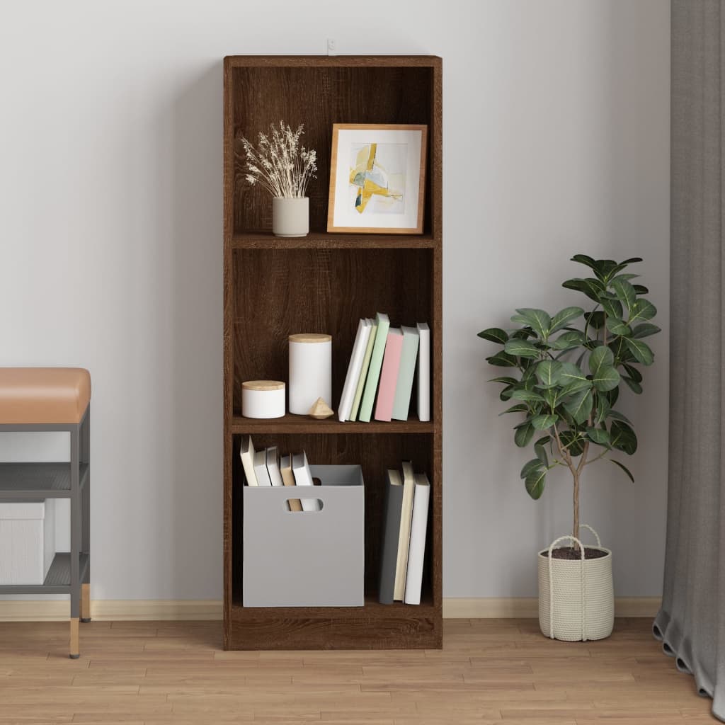 Bibliothèque 3 niveaux Chêne marron 40x24x109cm Bois ingénierie - XIOS