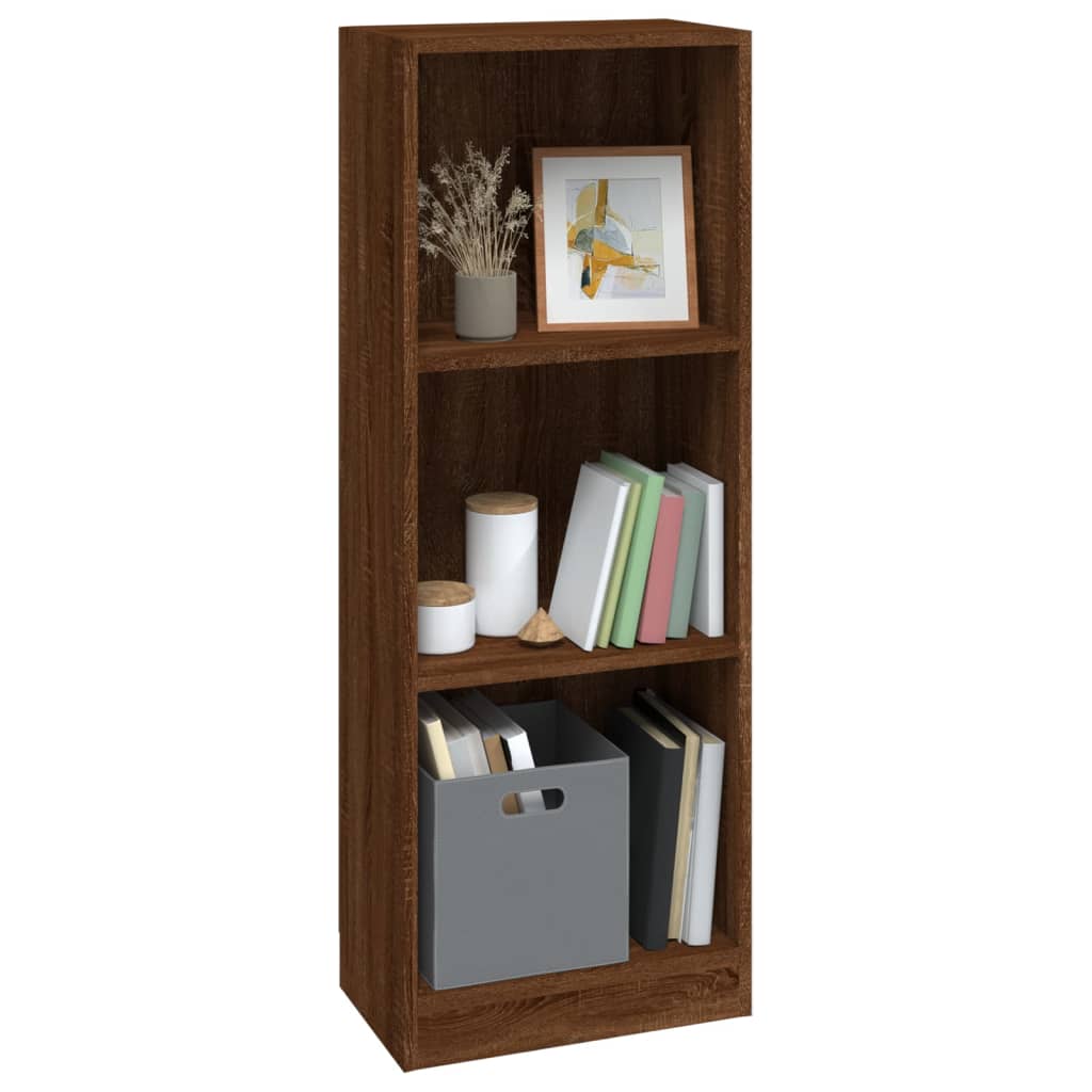 Bibliothèque 3 niveaux Chêne marron 40x24x109cm Bois ingénierie - XIOS