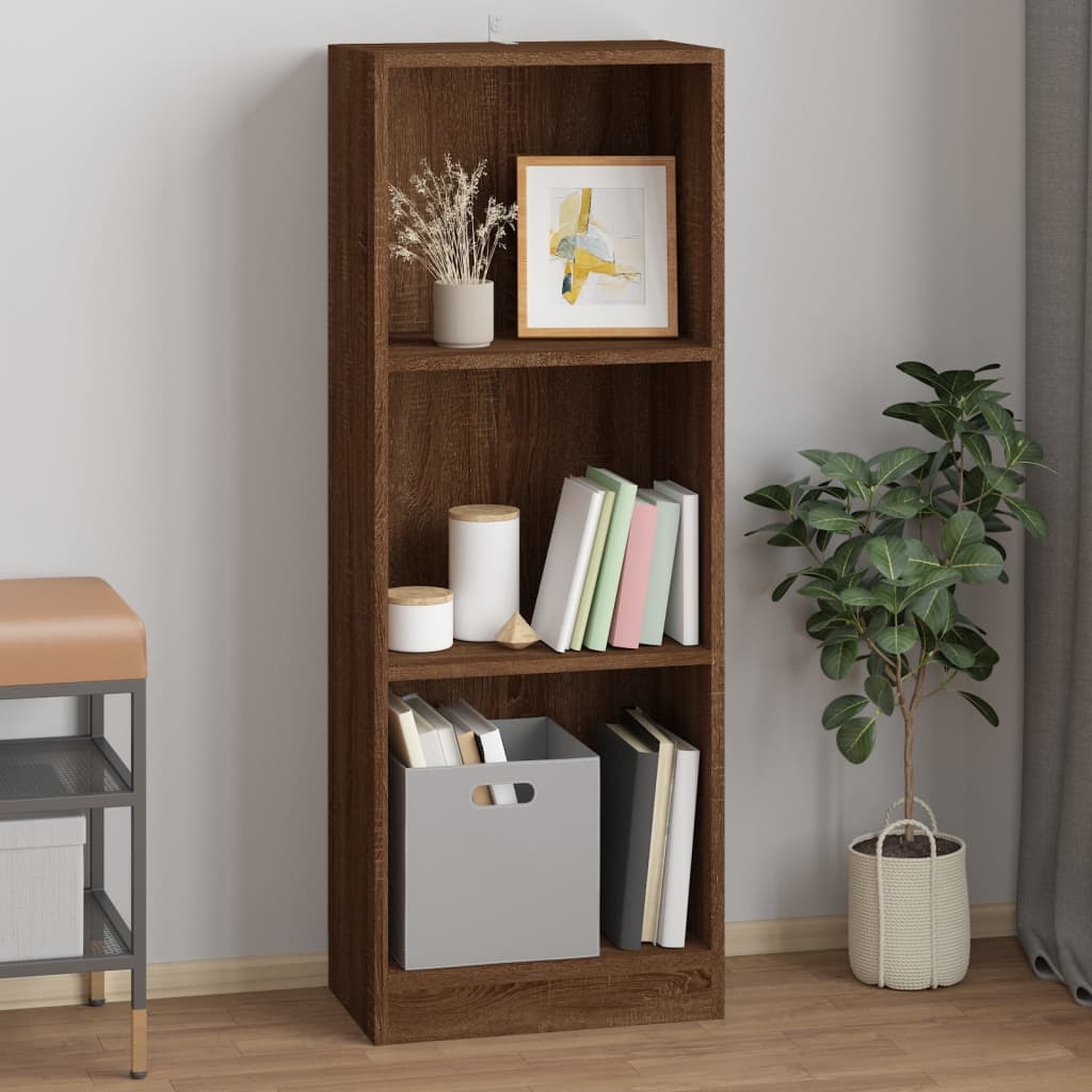 Bibliothèque 3 niveaux Chêne marron 40x24x109cm Bois ingénierie - XIOS