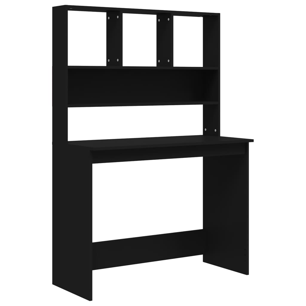 Bureau avec étagères Noir 102x45x148 cm Bois d'ingénierie Bureaux vidaXL   
