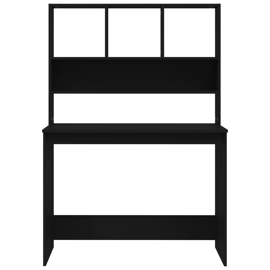 Bureau avec étagères Noir 102x45x148 cm Bois d'ingénierie Bureaux vidaXL   