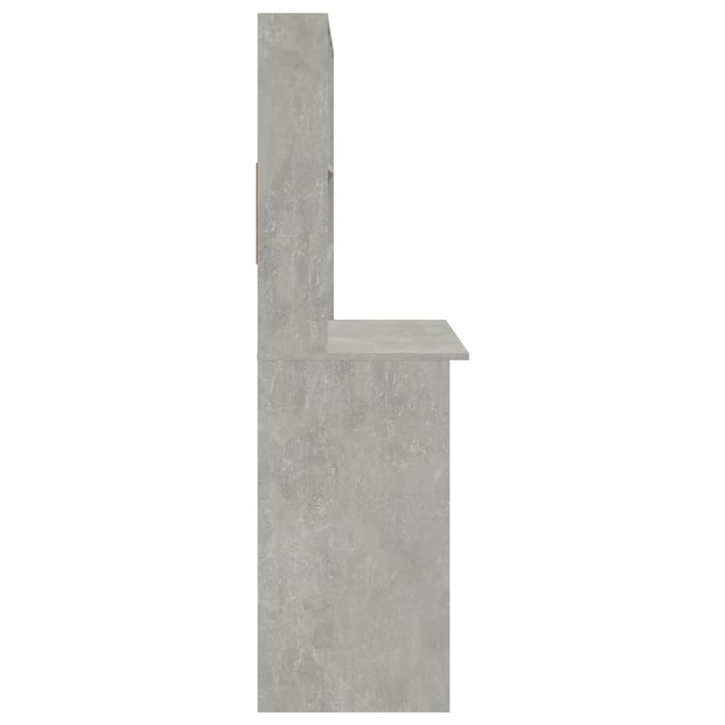 Bureau avec étagères Gris béton 102x45x148 cm Bois d'ingénierie Bureaux vidaXL   