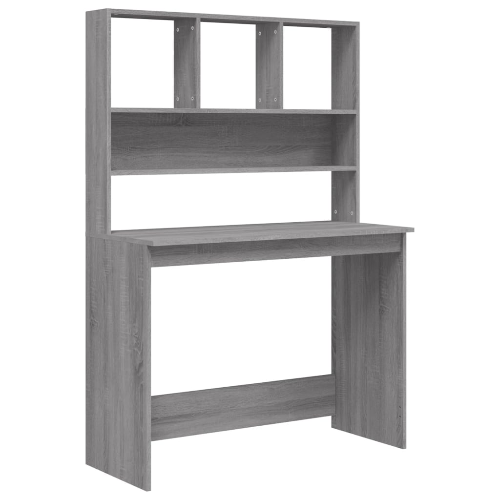 Bureau avec étagères Sonoma gris 102x45x148cm Bois d'ingénierie Bureaux vidaXL