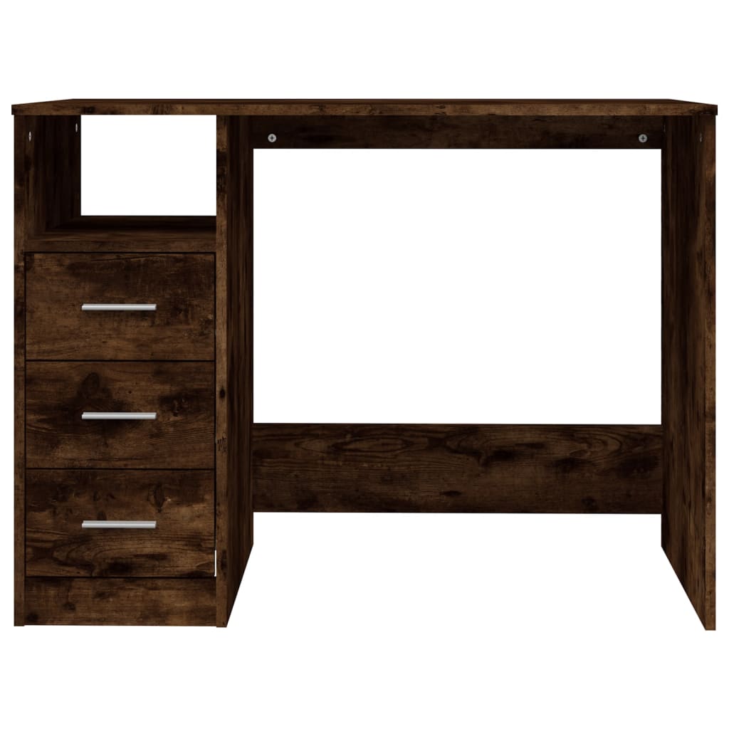 Bureau avec tiroirs Chêne fumé 102x50x76 cm Bois d'ingénierie - XIOS