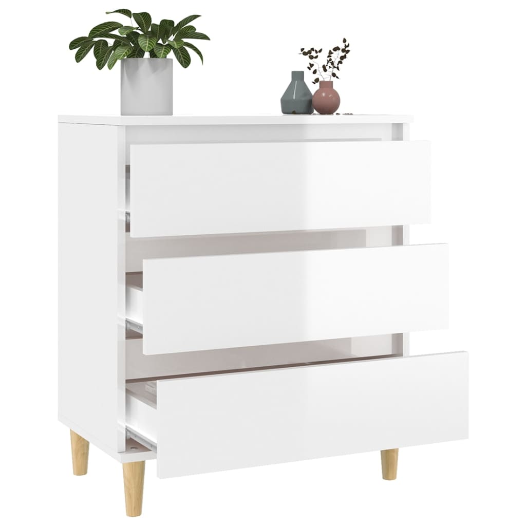 Buffet Blanc brillant 60x35x70 cm Bois d'ingénierie - XIOS