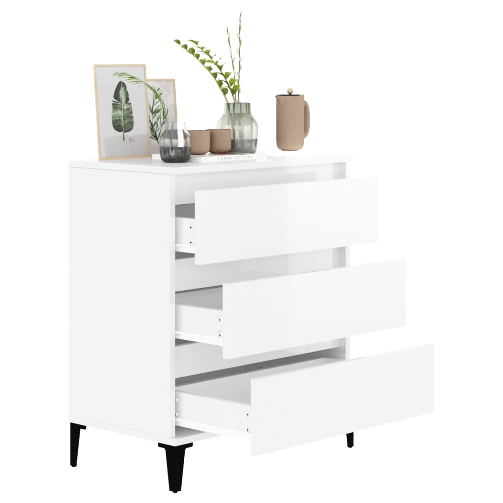 Buffet Blanc brillant 60x35x70 cm Bois d'ingénierie - XIOS