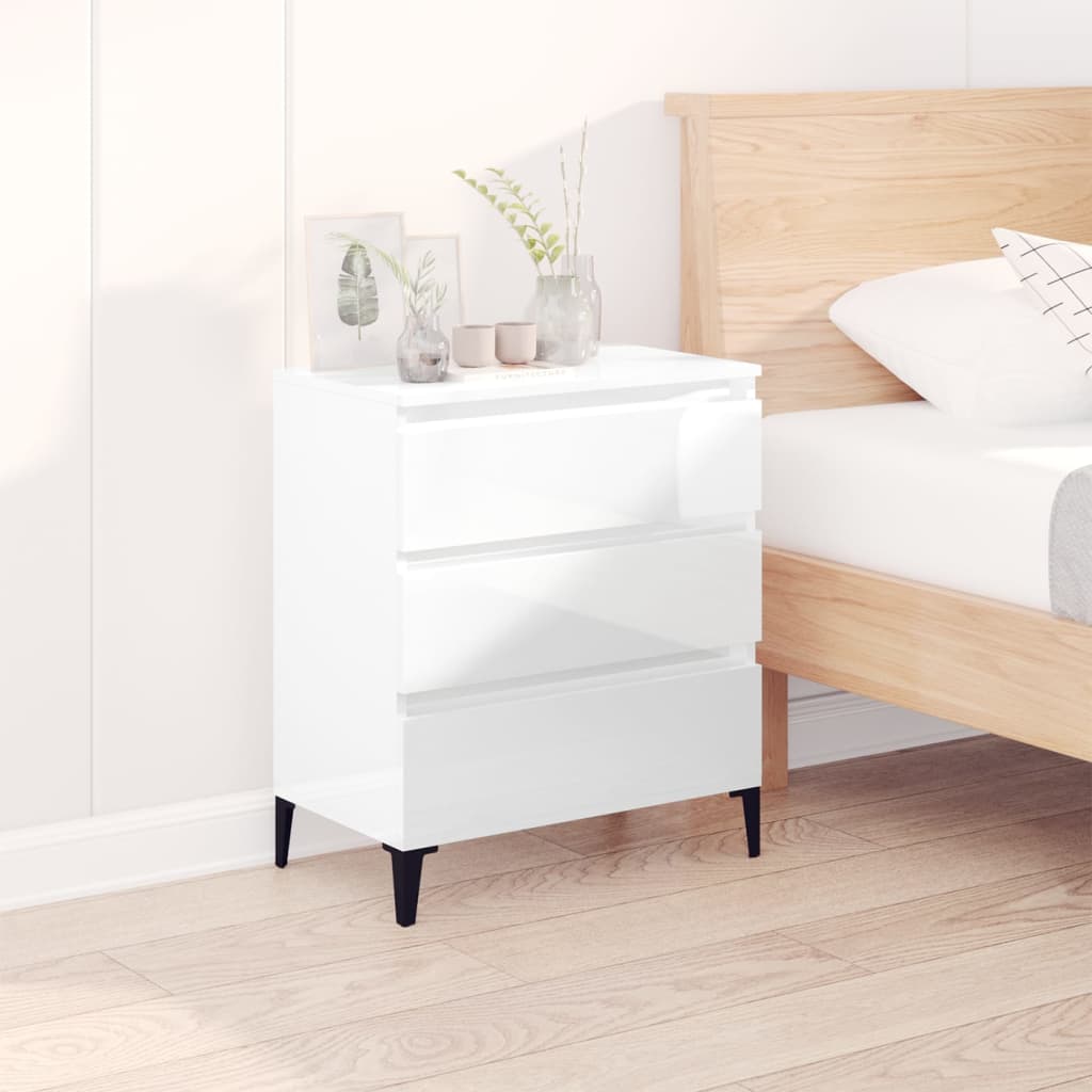 Buffet Blanc brillant 60x35x70 cm Bois d'ingénierie - XIOS