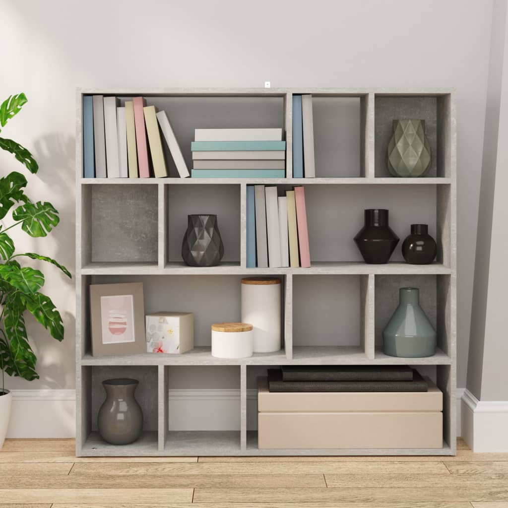 Bibliothèque/Séparateur de pièce Gris béton 105x24x102 cm - XIOS