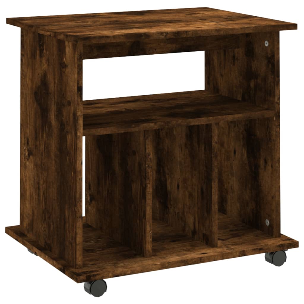Armoire roulante Chêne fumé 60x45x60 cm Bois d'ingénierie