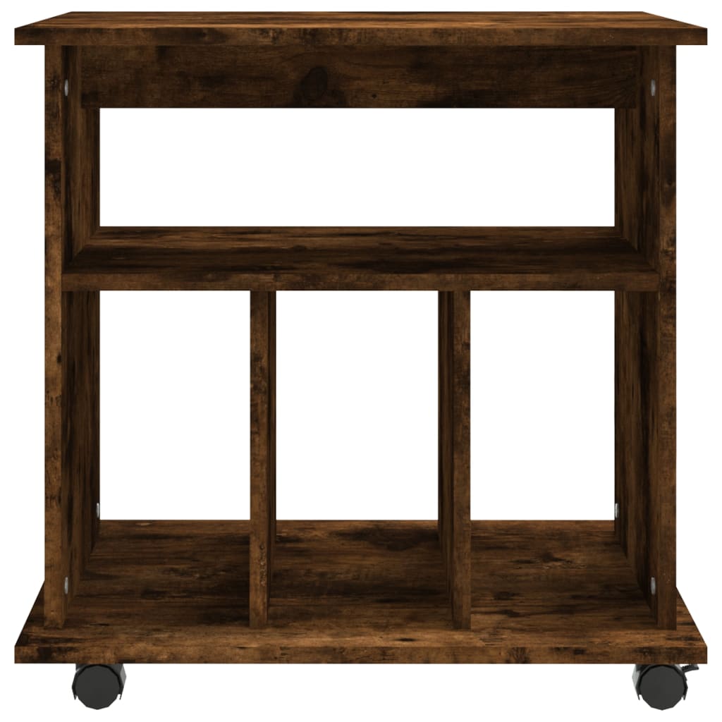 Armoire roulante Chêne fumé 60x45x60 cm Bois d'ingénierie