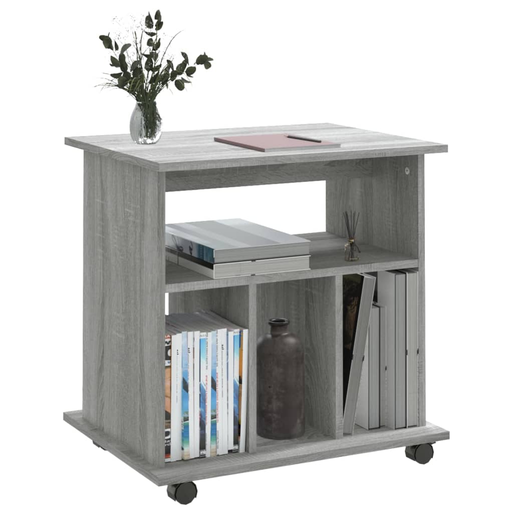 Armoire roulante Sonoma gris 60x45x60 cm Bois d'ingénierie