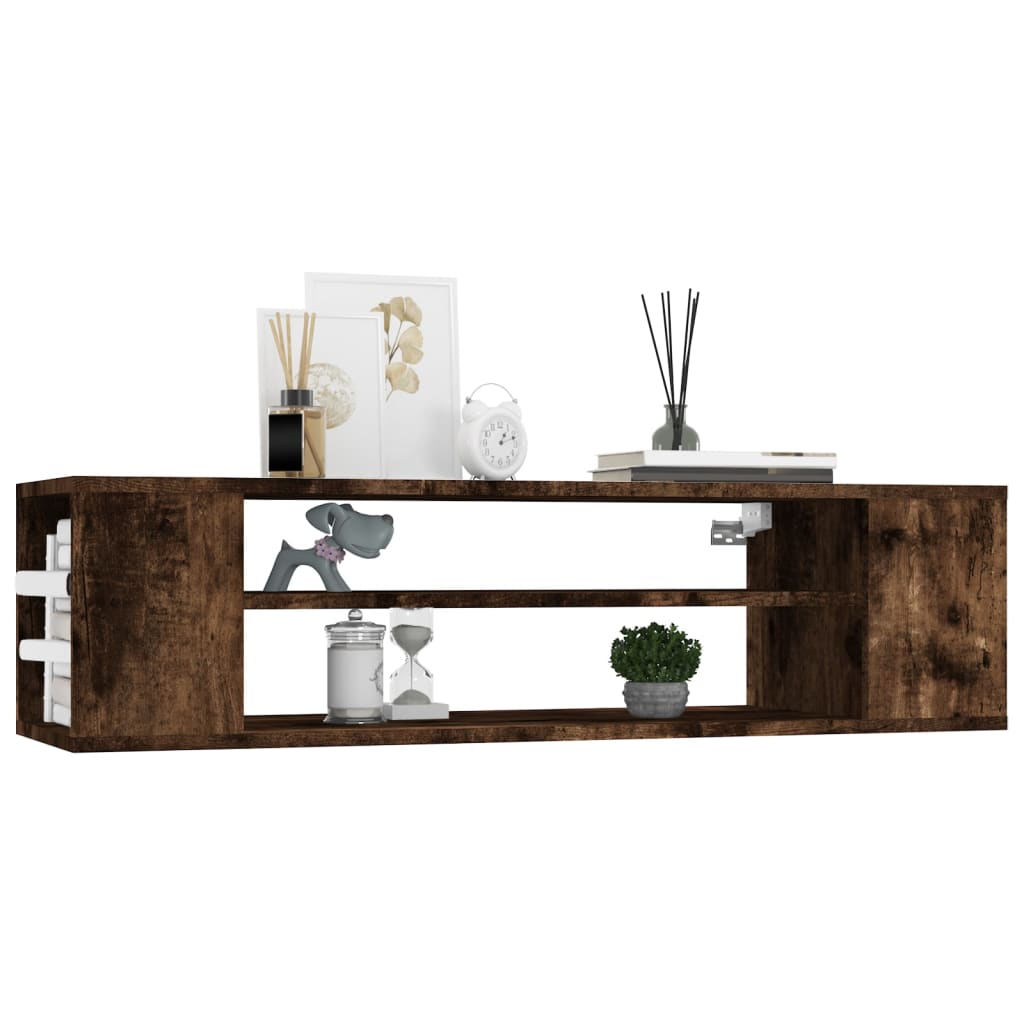 Armoire TV suspendue Chêne fumé 100x30x26,5cm Bois d'ingénierie - XIOS