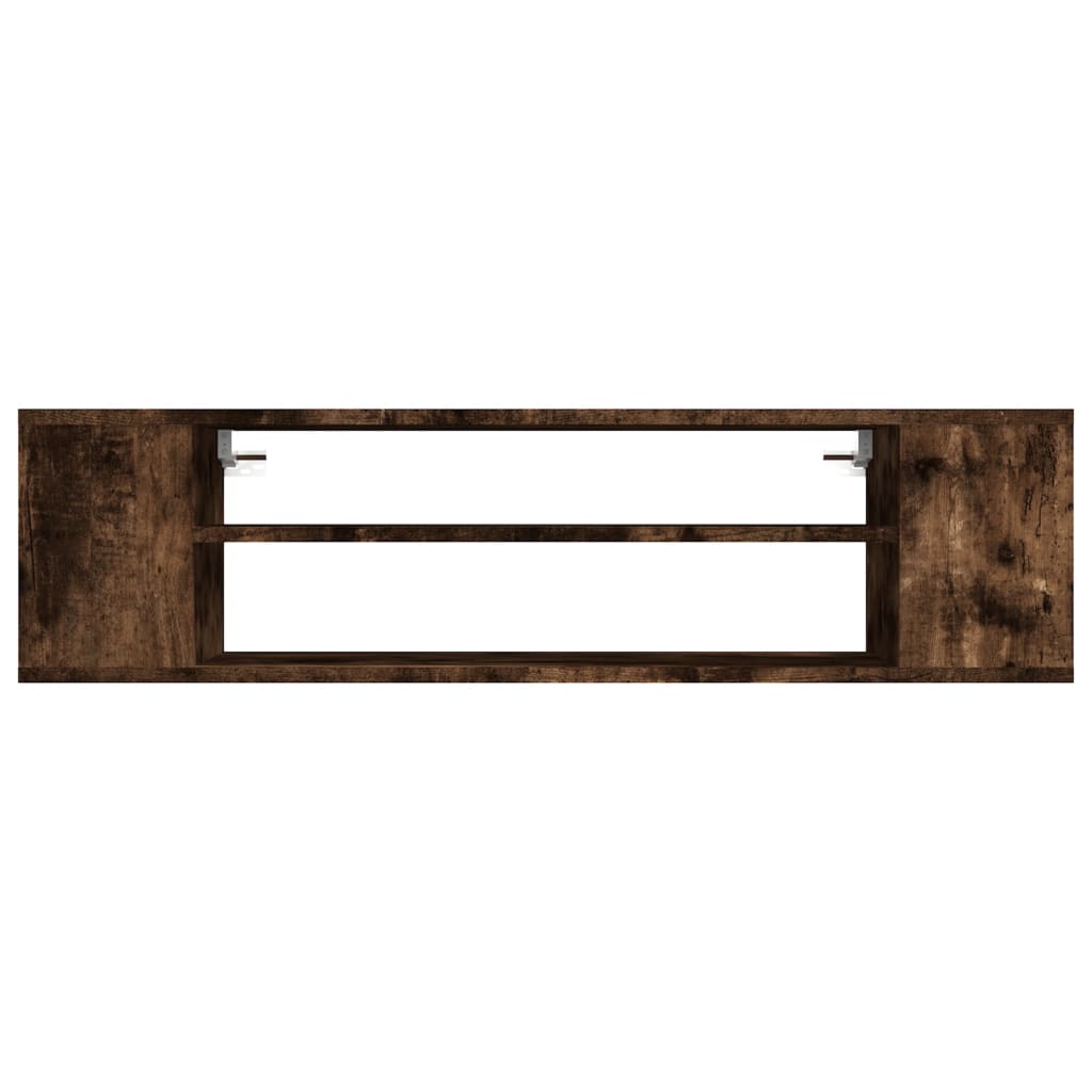 Armoire TV suspendue Chêne fumé 100x30x26,5cm Bois d'ingénierie - XIOS