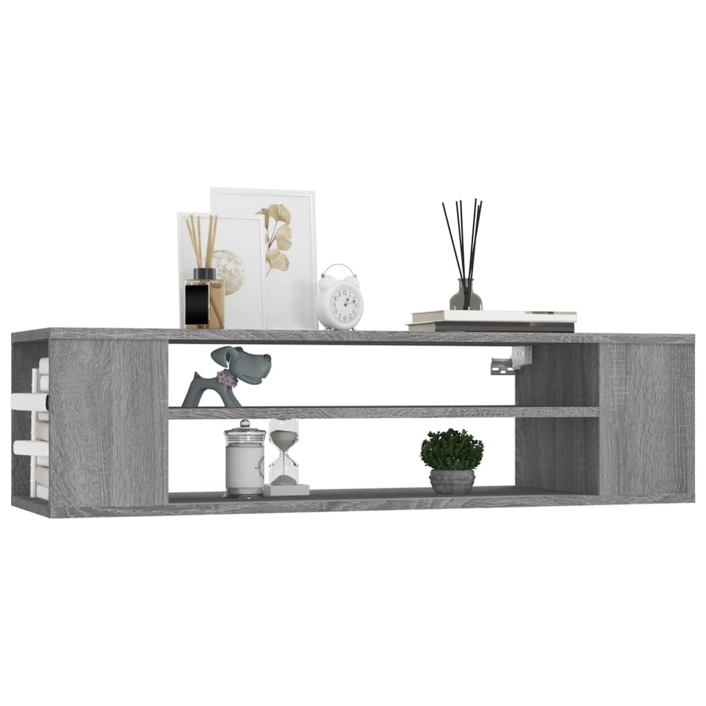 Armoire TV suspendue Sonoma gris 100x30x26,5 cm Bois Ingénierie - XIOS