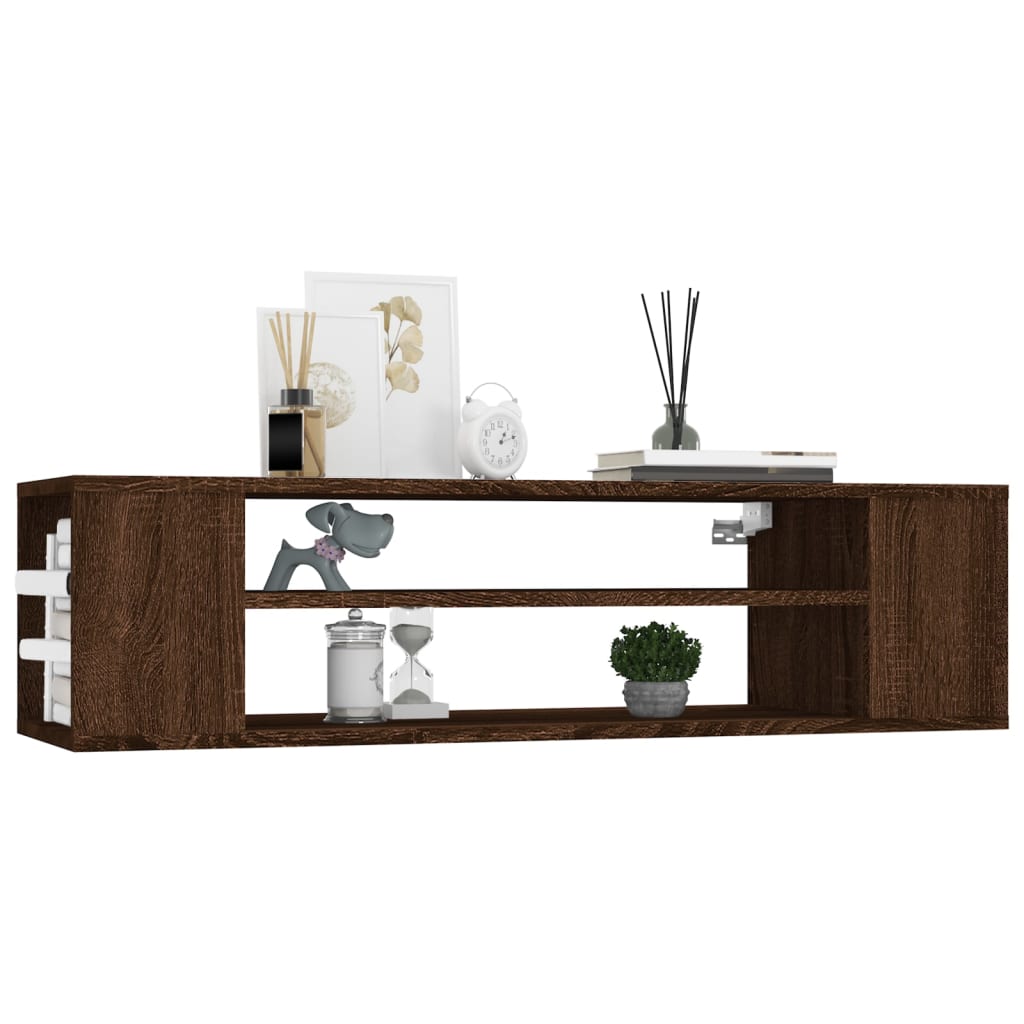 Armoire TV suspendue Chêne marron 100x30x26,5cm Bois Ingénierie - XIOS