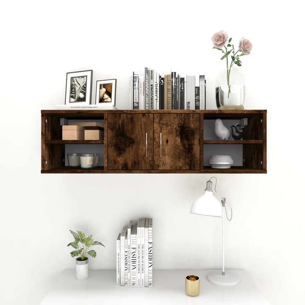 Étagère murale chêne fumé 102x30x29 cm bois d'ingénierie - XIOS