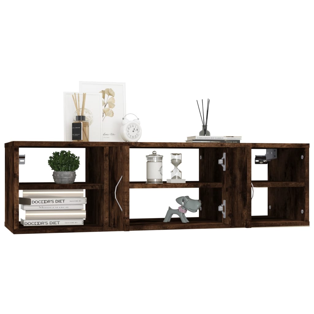 Étagère murale chêne fumé 102x30x29 cm bois d'ingénierie - XIOS