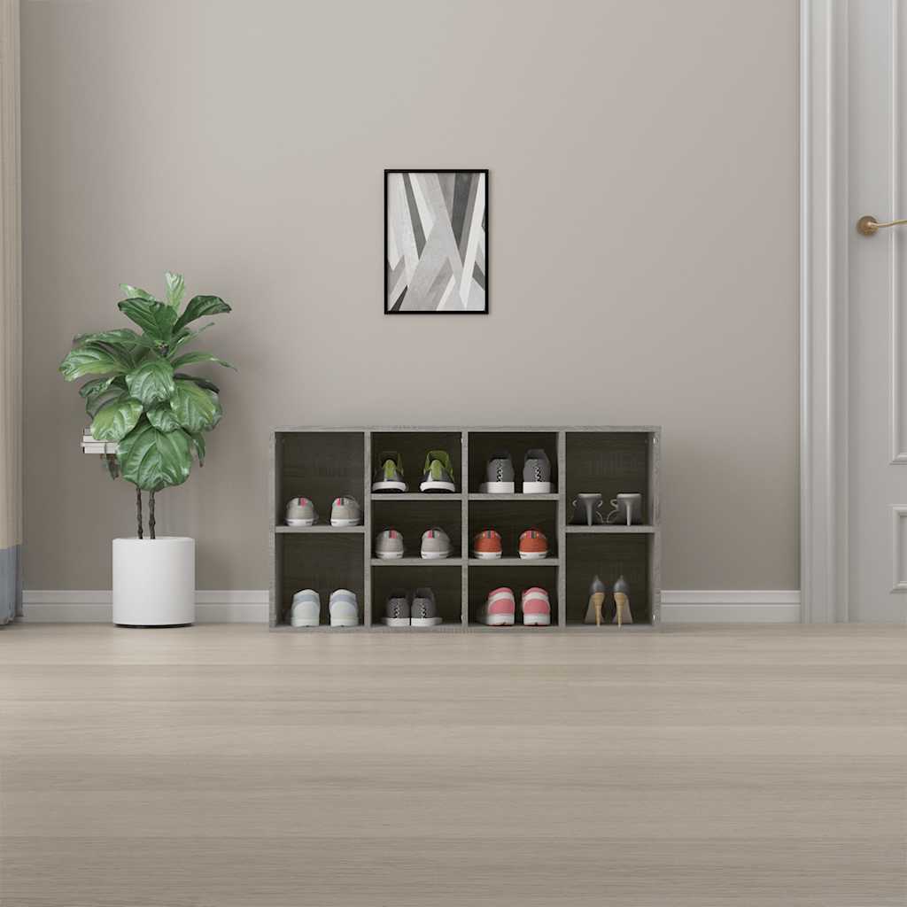 Banc à chaussures Sonoma gris 103x30x55 cm Bois d'ingénierie - XIOS