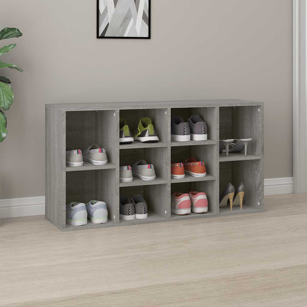 Banc à chaussures Sonoma gris 103x30x55 cm Bois d'ingénierie - XIOS