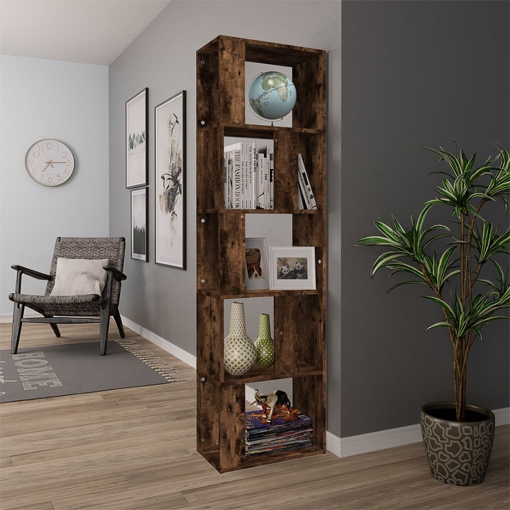 Bibliothèque Chêne fumé 45x24x160 cm Bois d'ingénierie - XIOS