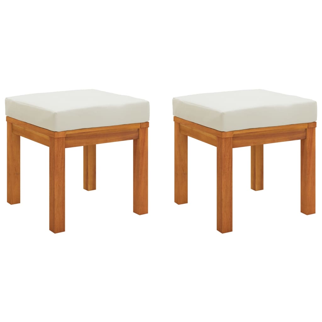 Ensemble à manger de jardin 3 pcs et coussins Acacia solide