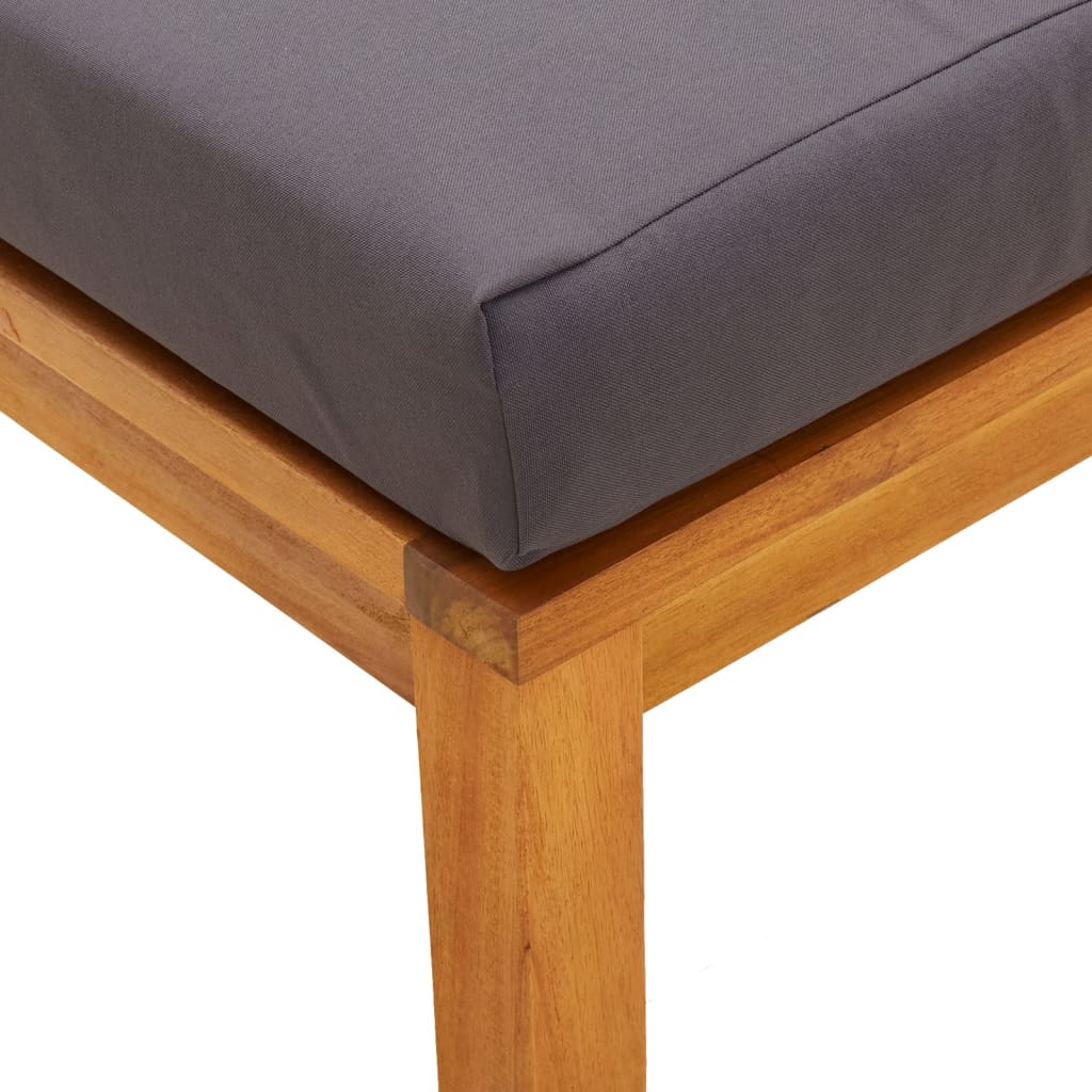 Ensemble à manger de jardin 3 pcs et coussins Acacia solide