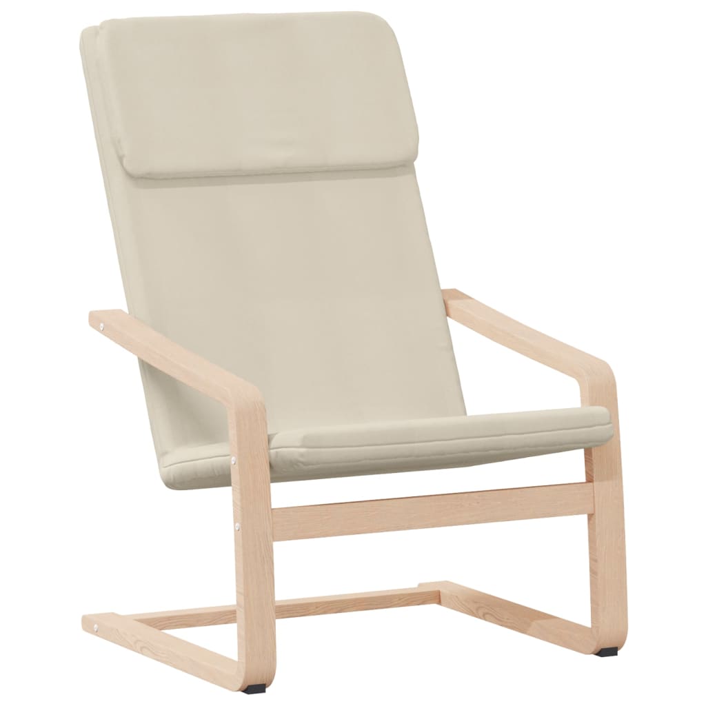 Chaise de relaxation avec repose-pied Crème Tissu - XIOS