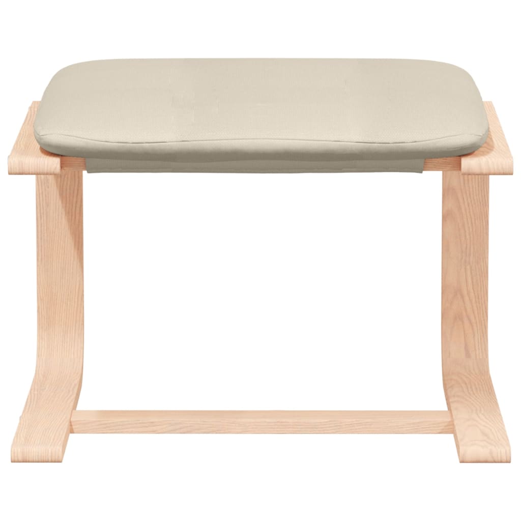 Chaise de relaxation avec repose-pied Crème Tissu - XIOS