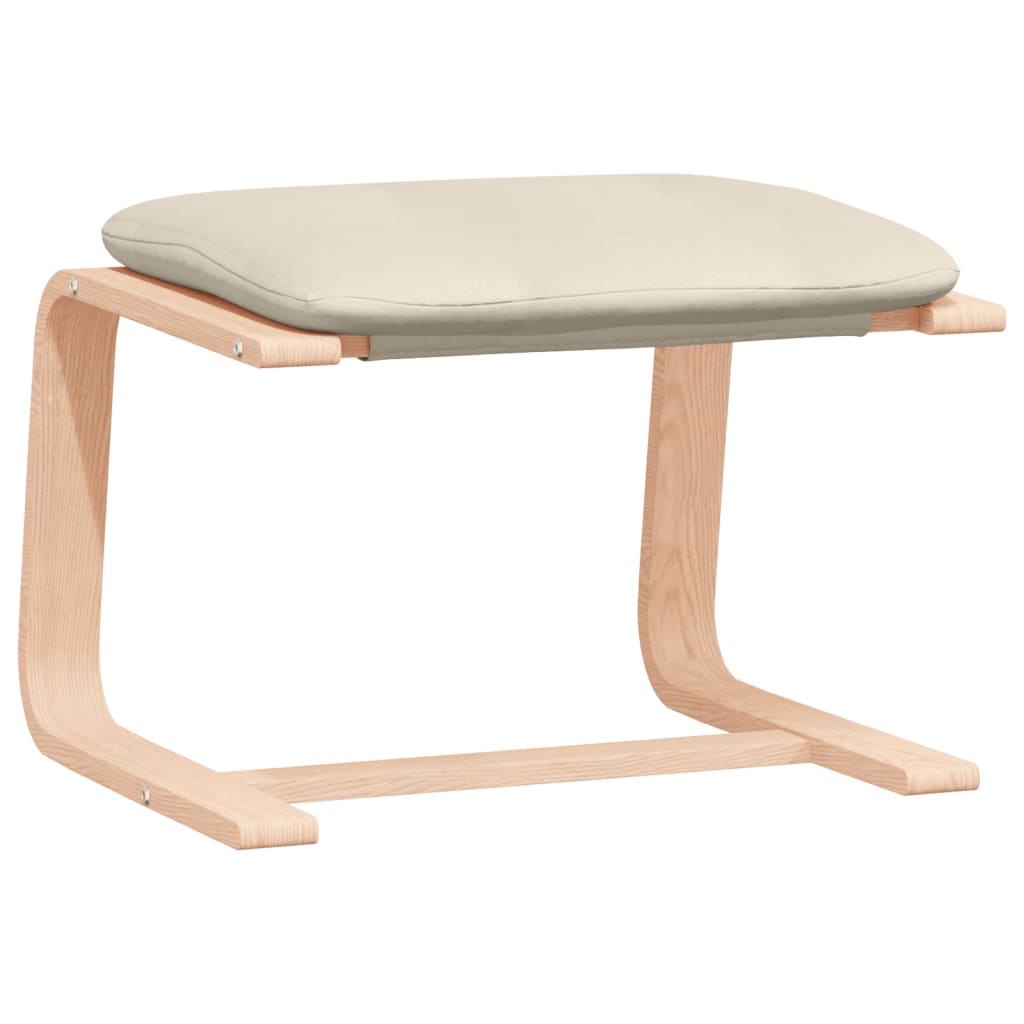 Chaise de relaxation avec repose-pied Crème Tissu - XIOS