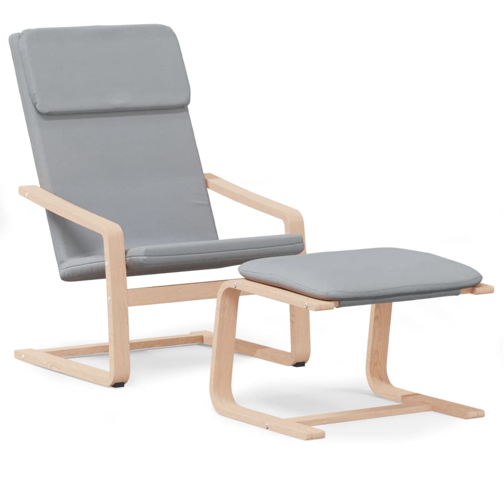 Chaise de relaxation avec repose-pied Gris clair Tissu - XIOS