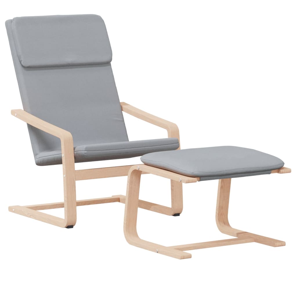 Chaise de relaxation avec repose-pied Gris clair Tissu - XIOS