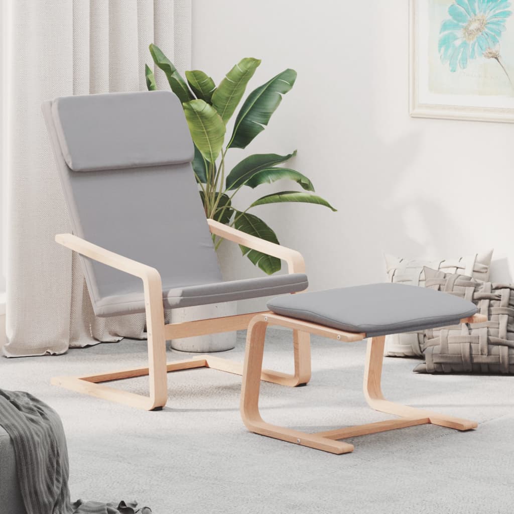Chaise de relaxation avec repose-pied Gris clair Tissu - XIOS