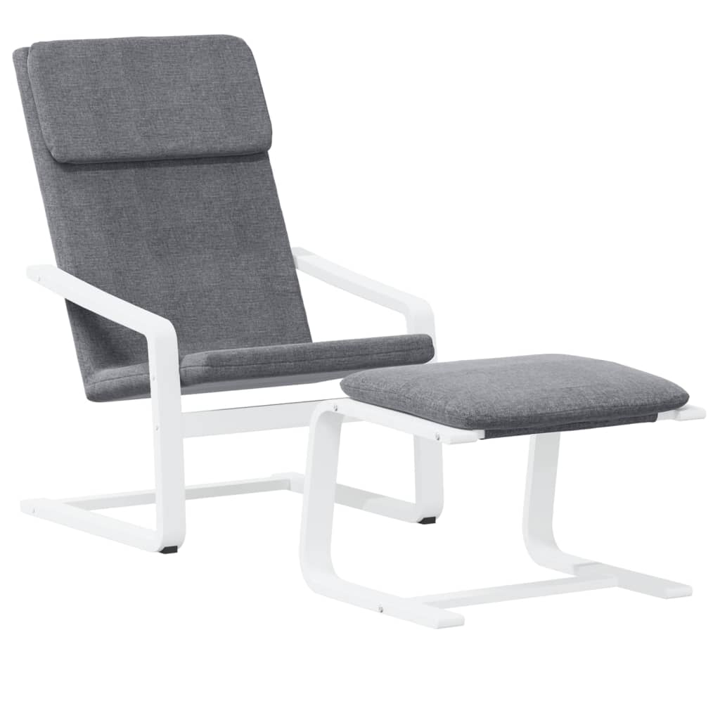 Chaise de relaxation avec repose-pied Gris foncé Tissu - XIOS