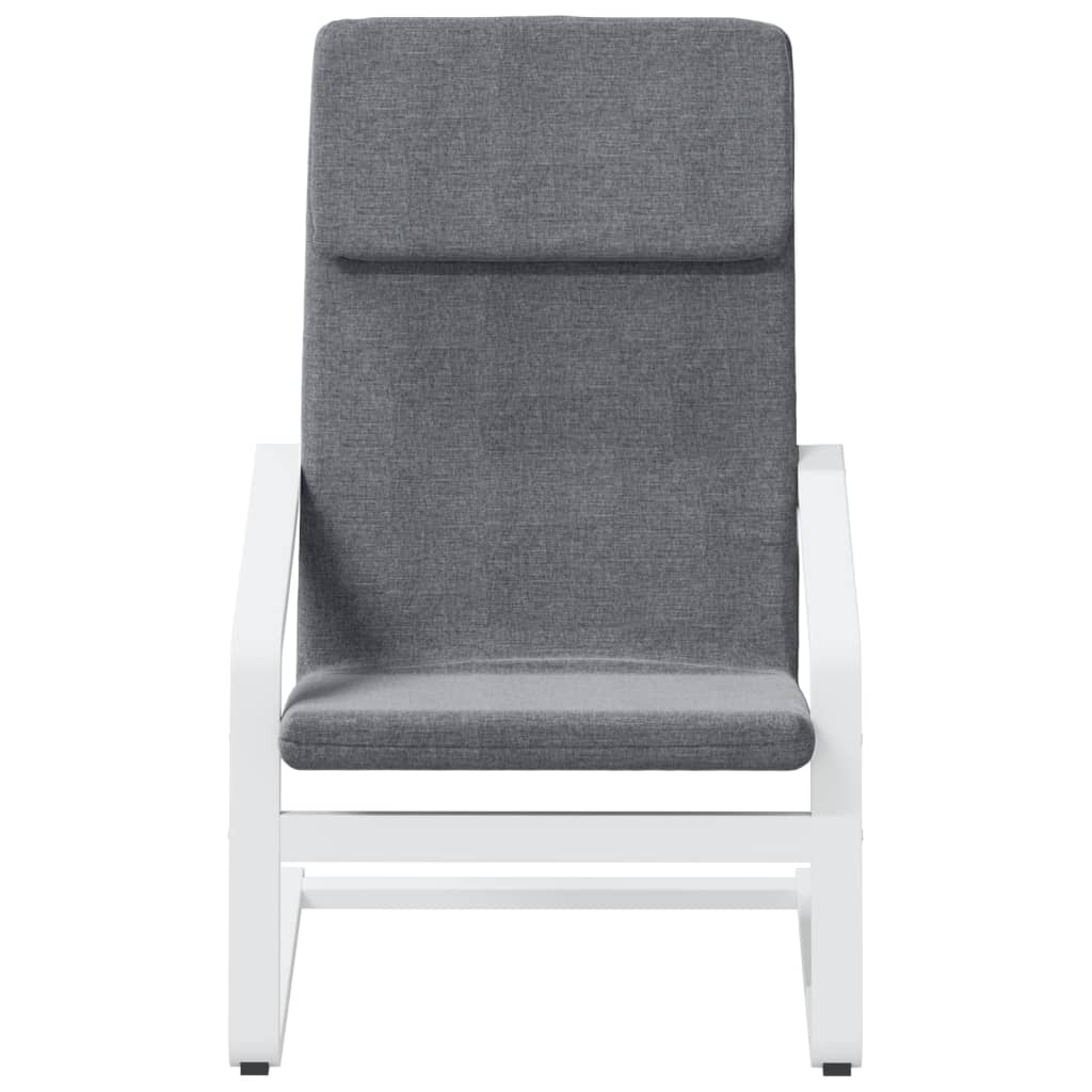Chaise de relaxation avec repose-pied Gris foncé Tissu - XIOS
