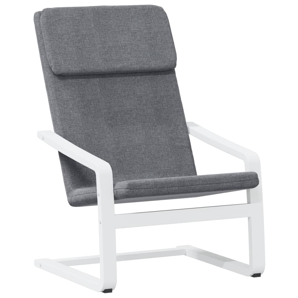 Chaise de relaxation avec repose-pied Gris foncé Tissu - XIOS