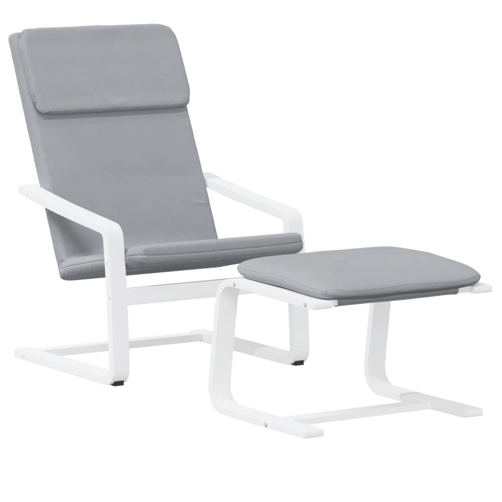Chaise de relaxation avec repose-pied Gris clair Tissu - XIOS