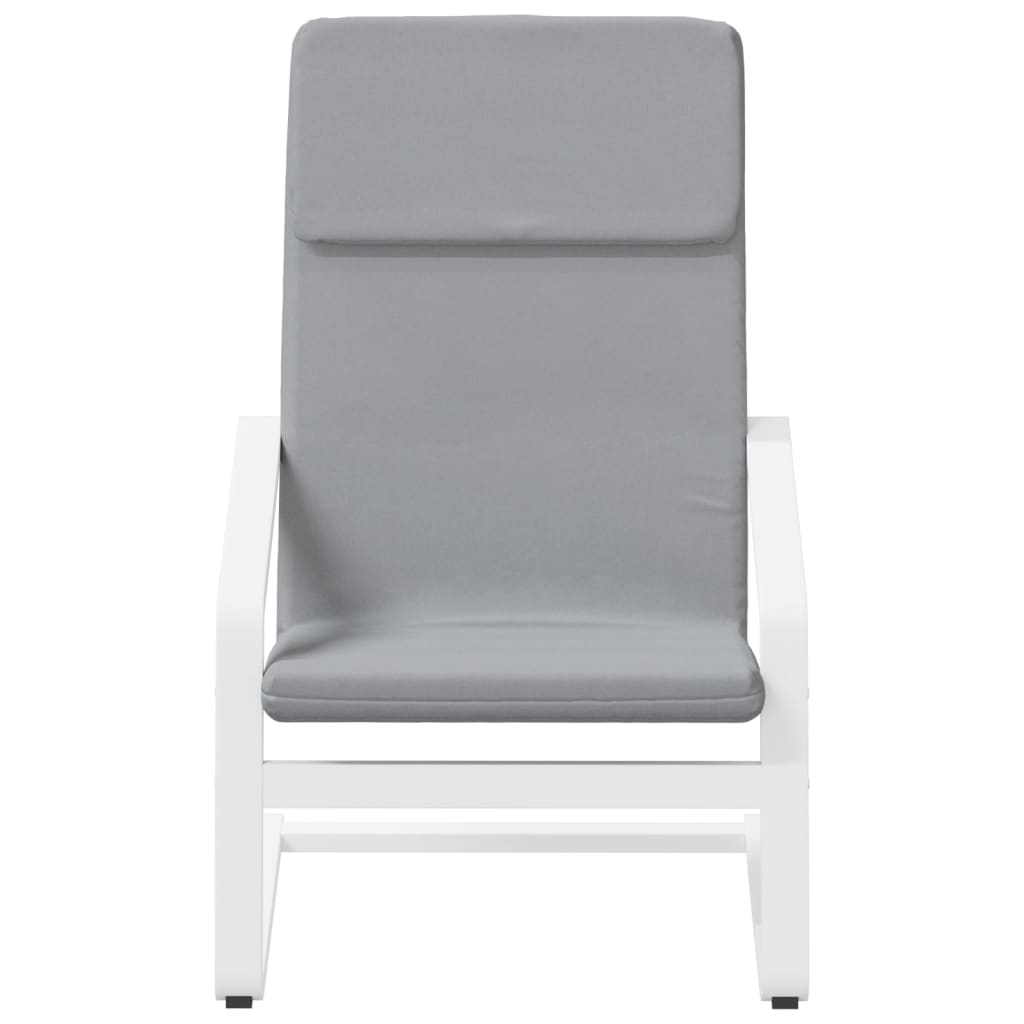 Chaise de relaxation avec repose-pied Gris clair Tissu - XIOS