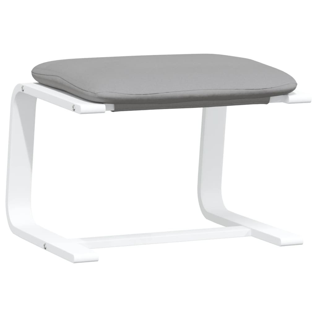 Chaise de relaxation avec repose-pied Gris clair Tissu - XIOS