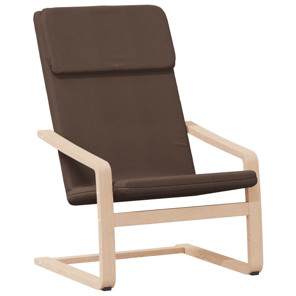 Chaise de relaxation avec repose-pied Marron foncé Tissu - XIOS