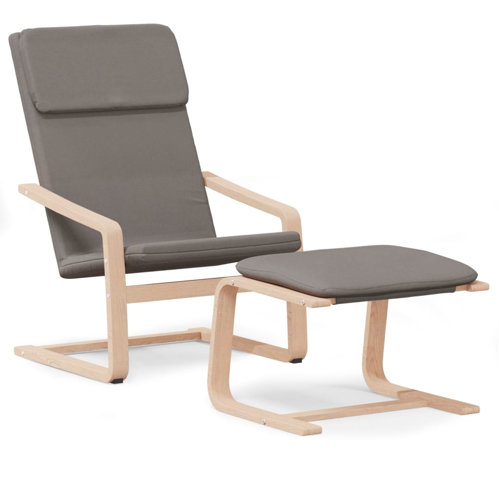 Chaise de relaxation avec repose-pied Taupe Tissu - XIOS