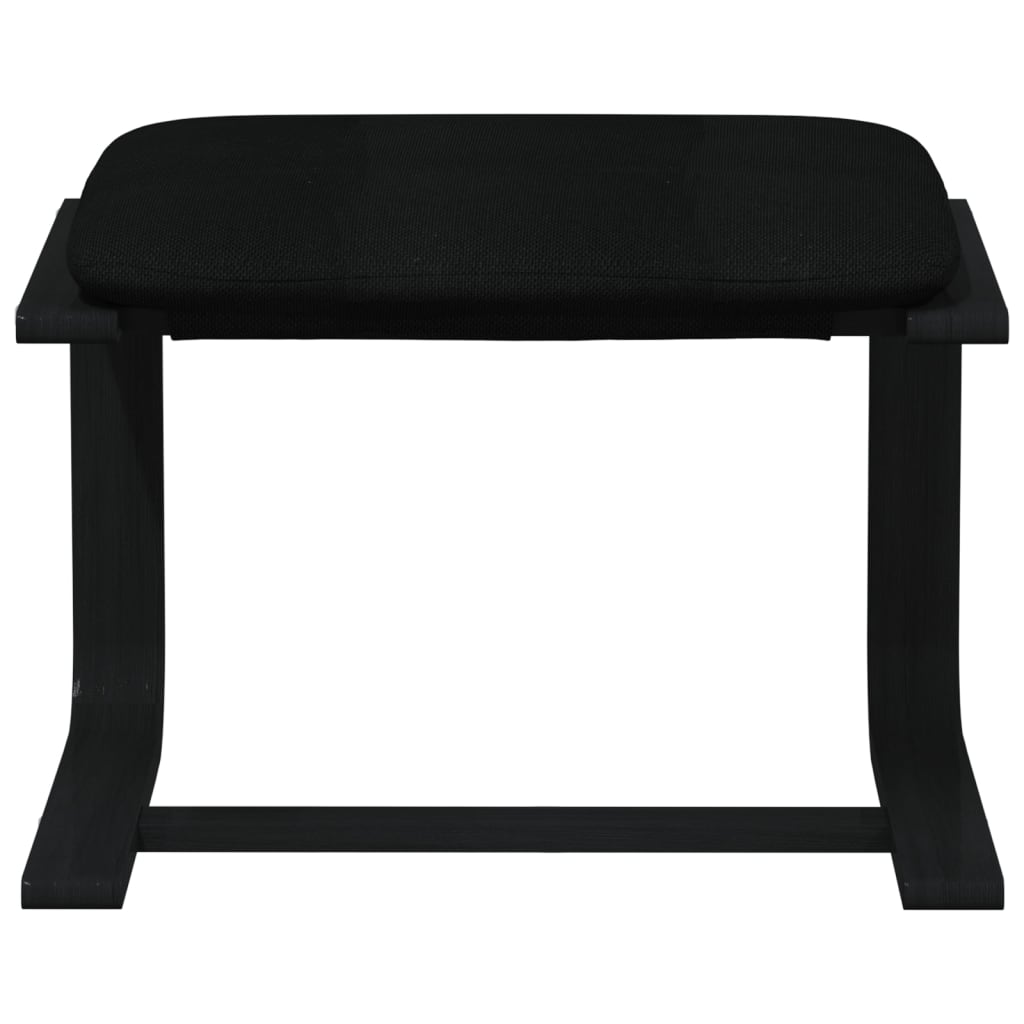 Chaise de relaxation avec repose-pied Noir Tissu - XIOS