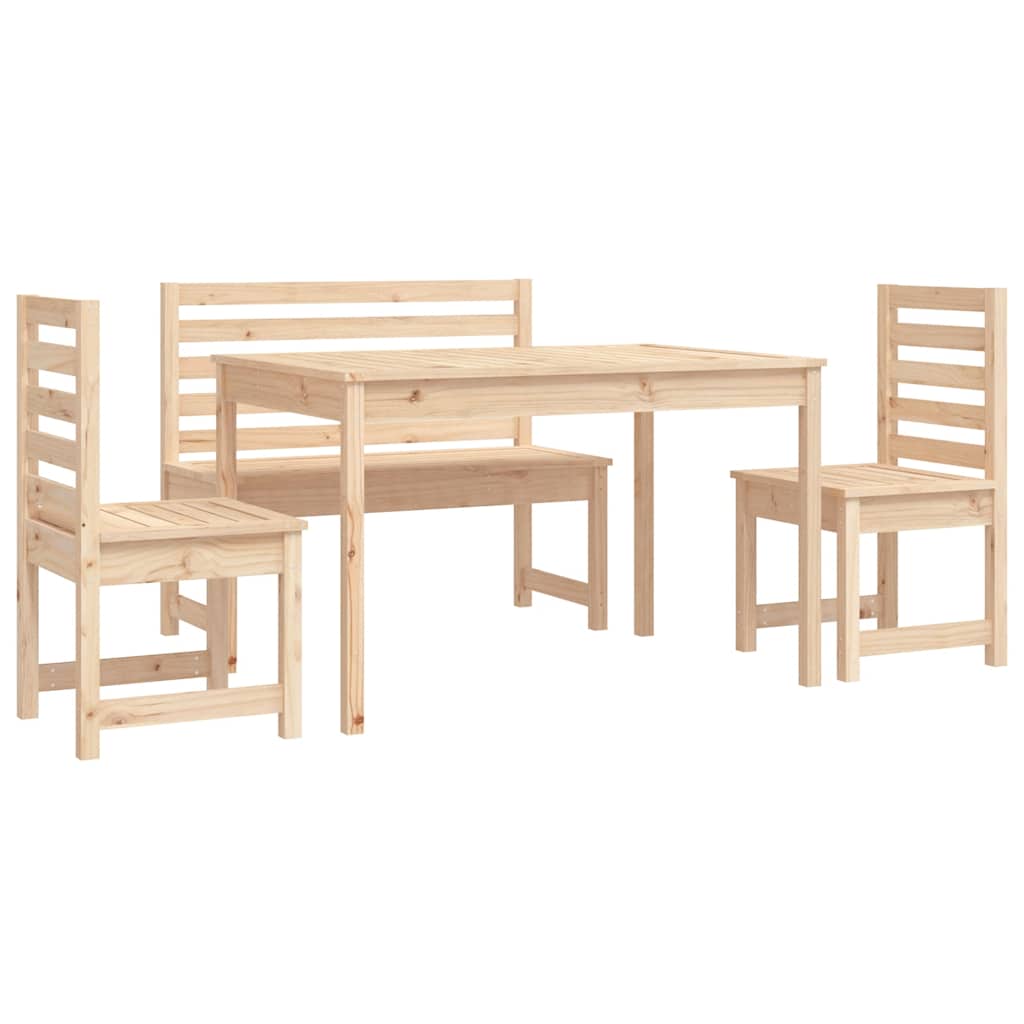 Ensemble à manger de jardin 4 pcs bois massif de pin