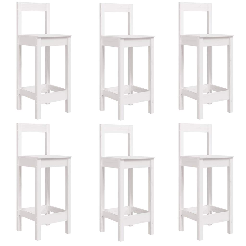 Ensemble de bar de jardin 7 pcs blanc bois de pin massif